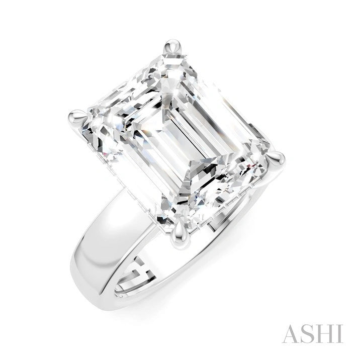 Emerald Shape Semi-Mount Diamond Engagement Ring