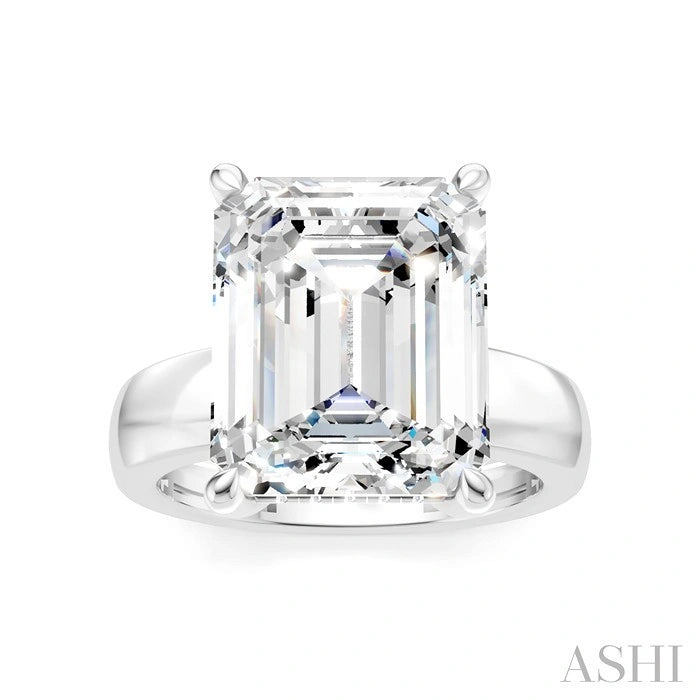 Emerald Shape Semi-Mount Diamond Engagement Ring