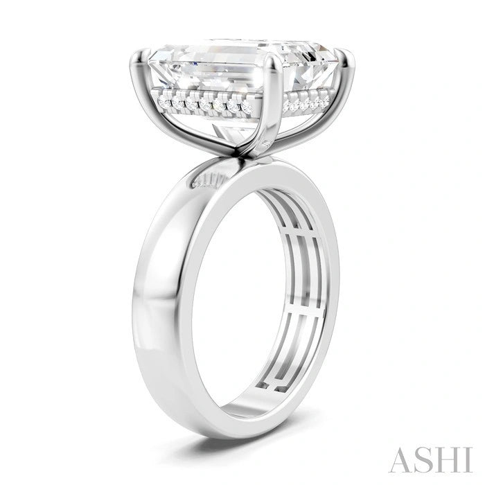 Emerald Shape Semi-Mount Diamond Engagement Ring