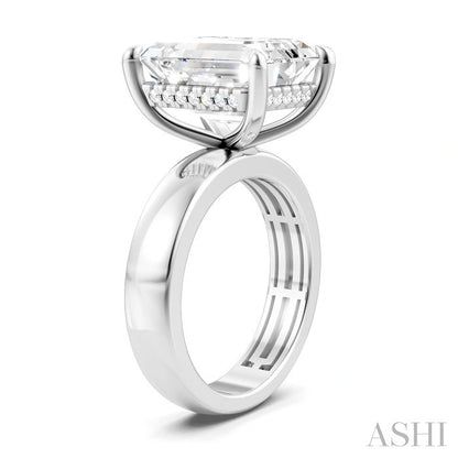 Emerald Shape Semi-Mount Diamond Engagement Ring