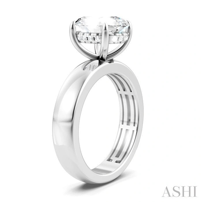 Oval Shape Semi-Mount Diamond Engagement Ring