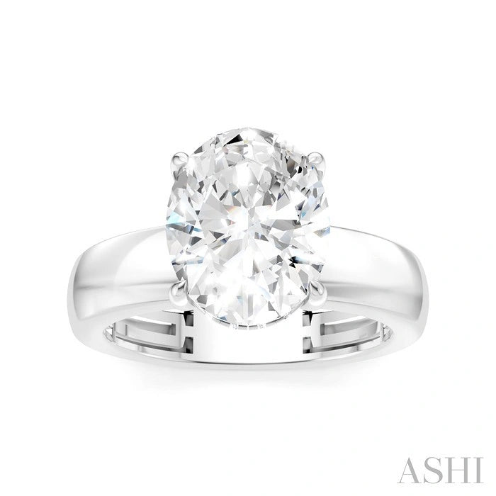 Oval Shape Semi-Mount Diamond Engagement Ring