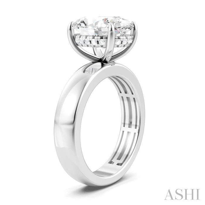 Oval Shape Semi-Mount Diamond Engagement Ring