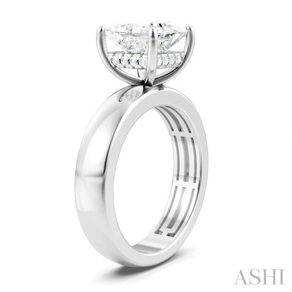 Princess Shape Semi-Mount Diamond Engagement Ring