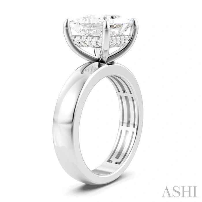Princess Shape Semi-Mount Diamond Engagement Ring