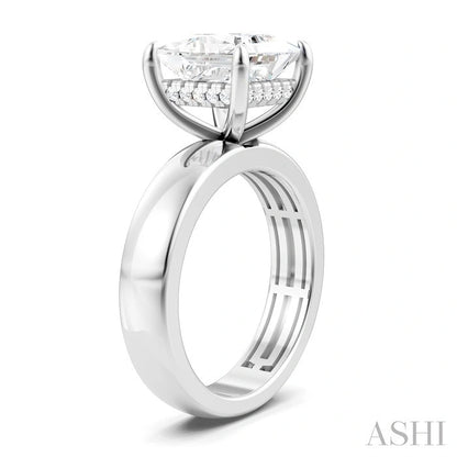 Princess Shape Semi-Mount Diamond Engagement Ring