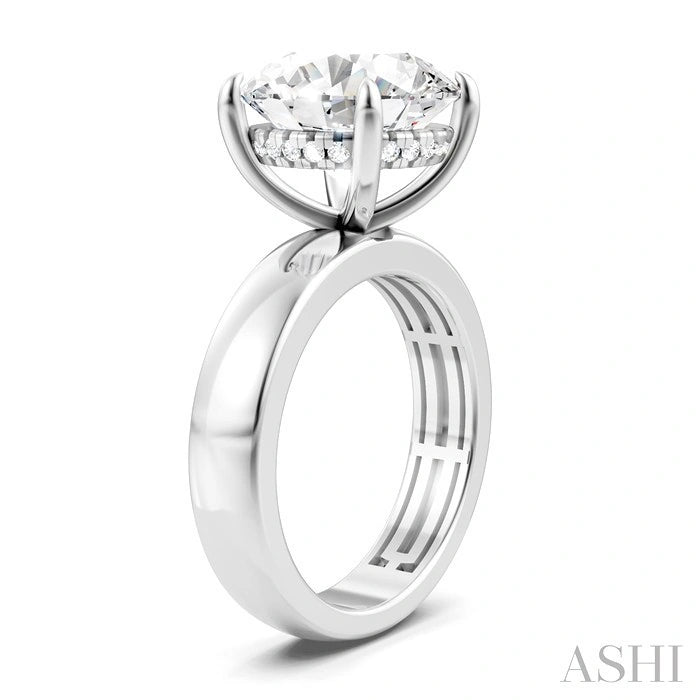 Round Shape Semi-Mount Diamond Engagement Ring