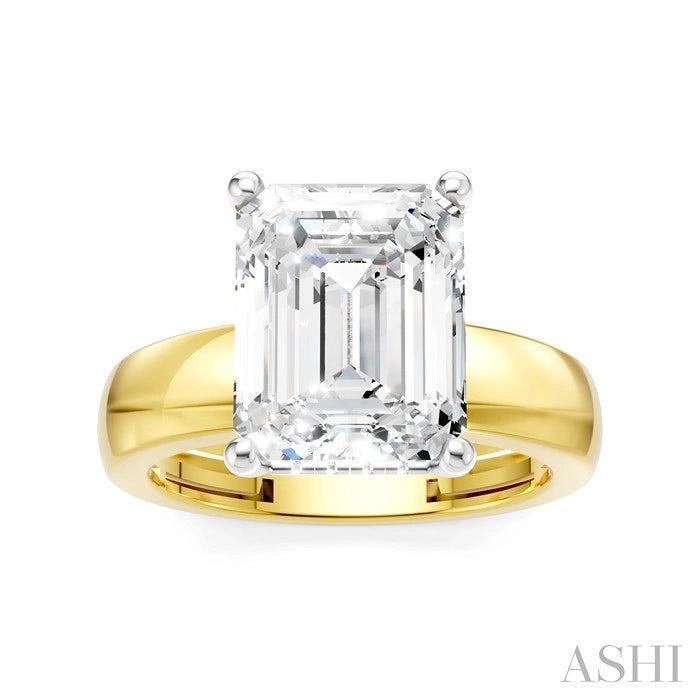 Emerald Shape Semi-Mount Diamond Engagement Ring