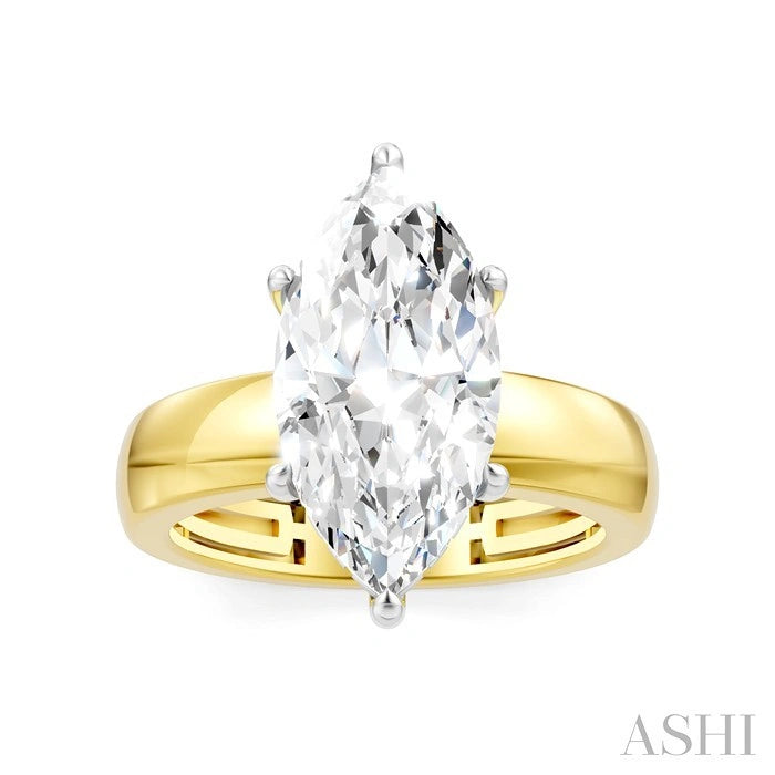 Marquise Shape Semi-Mount Diamond Engagement Ring