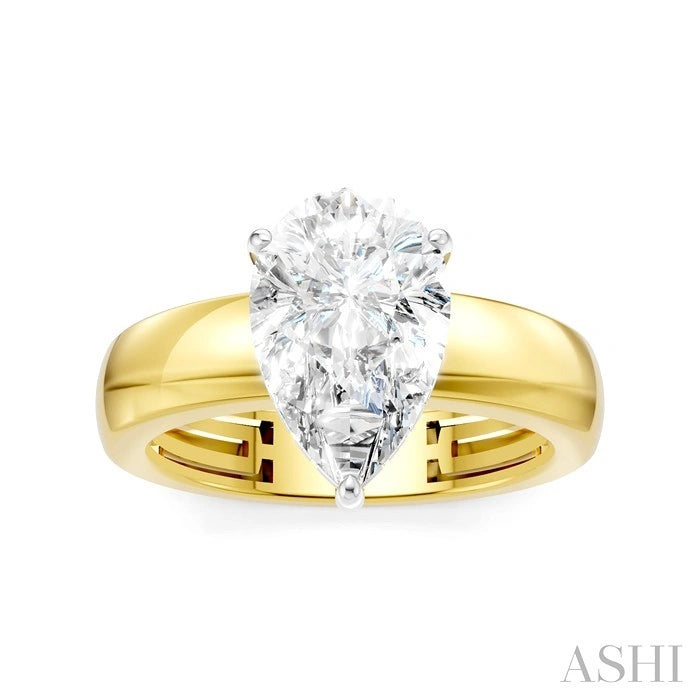 Pear Shape Semi-Mount Diamond Engagement Ring
