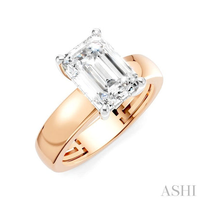 Emerald Shape Semi-Mount Diamond Engagement Ring