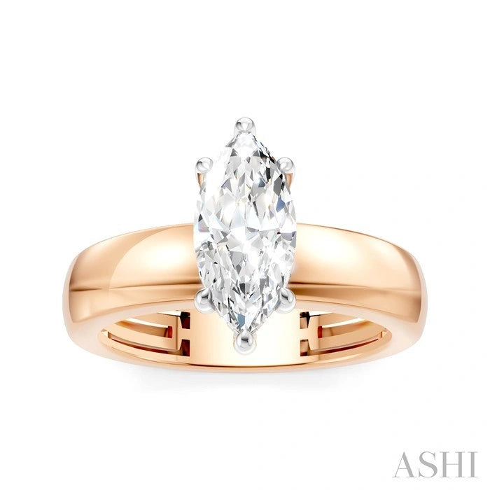 Marquise Shape Semi-Mount Diamond Engagement Ring