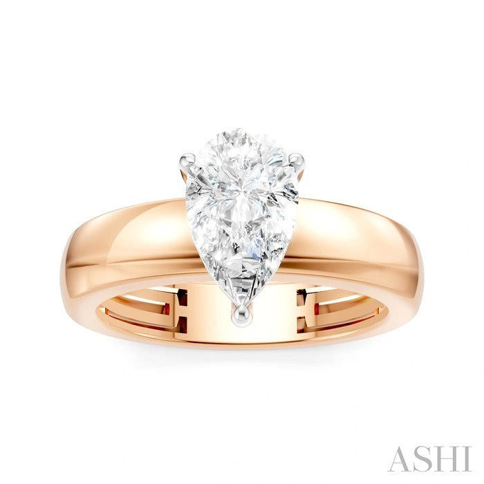 Pear Shape Semi-Mount Diamond Engagement Ring