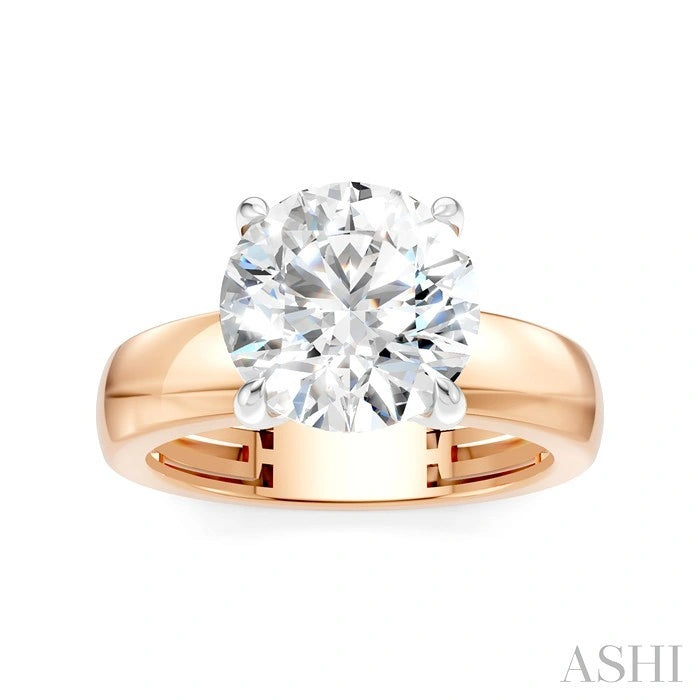 Round Shape Semi-Mount Diamond Engagement Ring