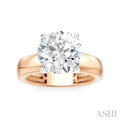Round Shape Semi-Mount Diamond Engagement Ring