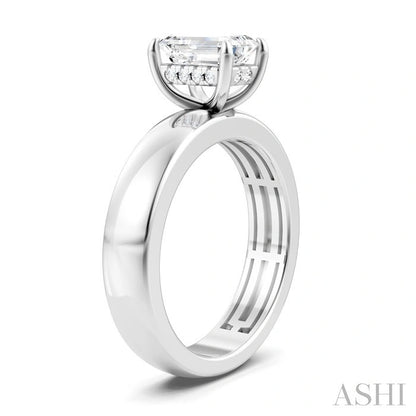 Emerald Shape Semi-Mount Diamond Engagement Ring