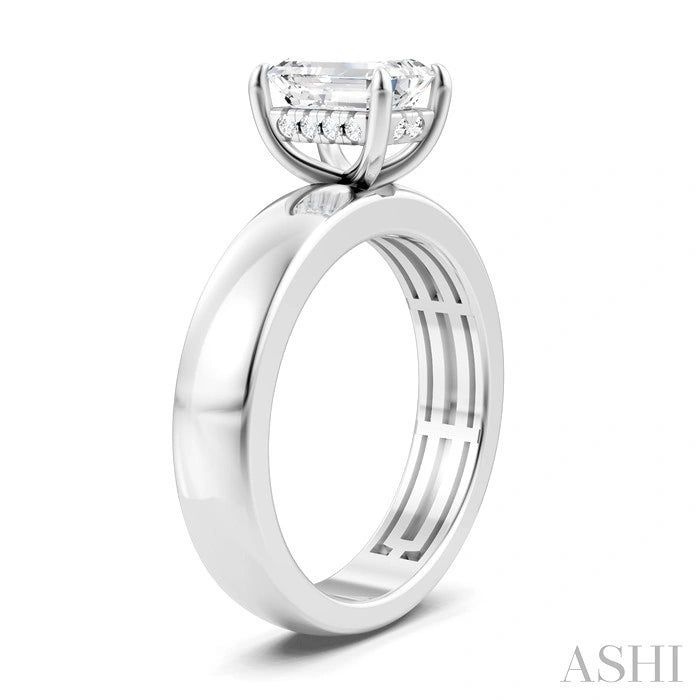 Emerald Shape Semi-Mount Diamond Engagement Ring