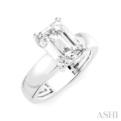 Emerald Shape Semi-Mount Diamond Engagement Ring