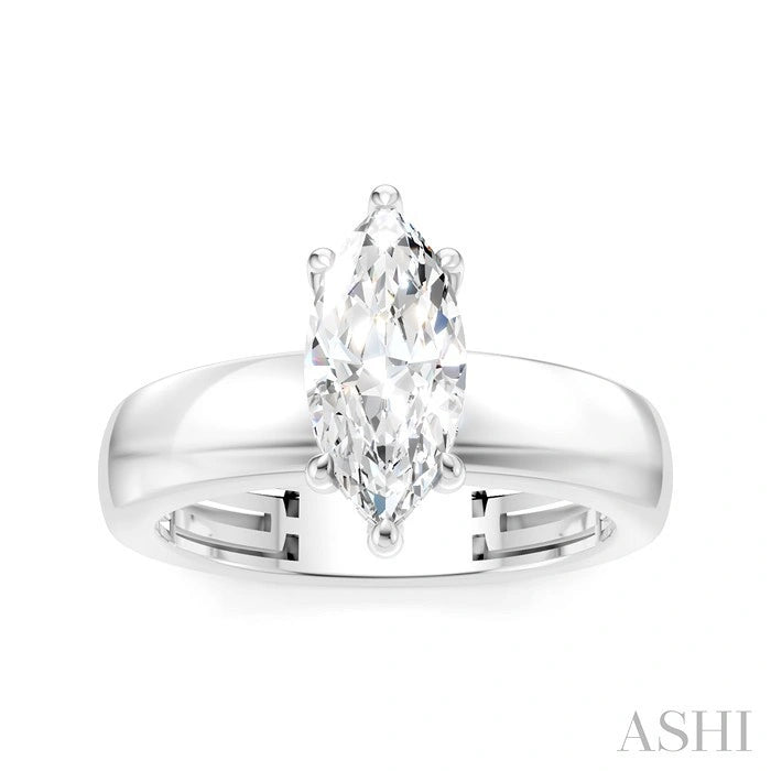 Marquise Shape Semi-Mount Diamond Engagement Ring