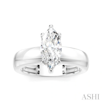 Marquise Shape Semi-Mount Diamond Engagement Ring
