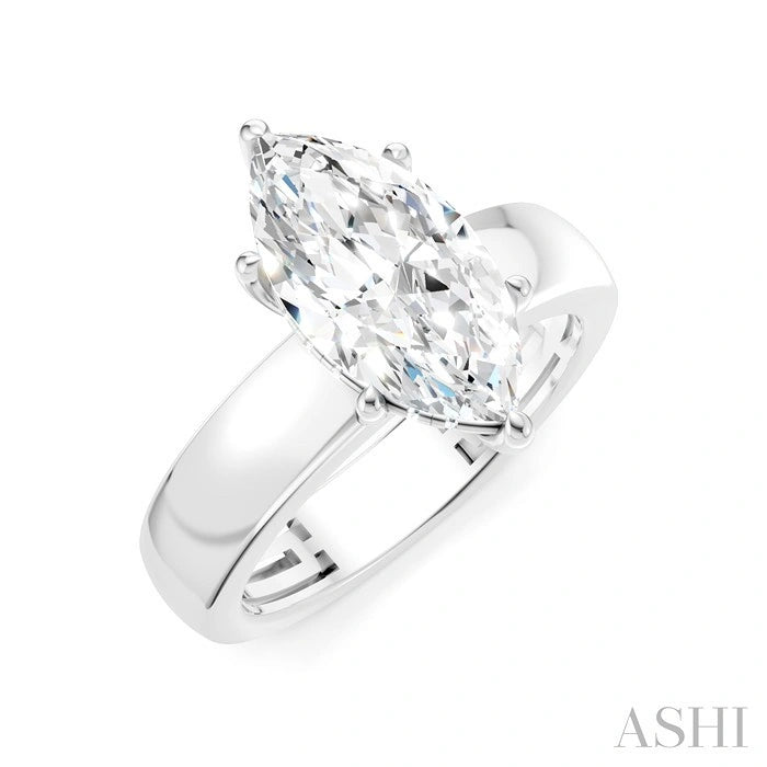 Marquise Shape Semi-Mount Diamond Engagement Ring