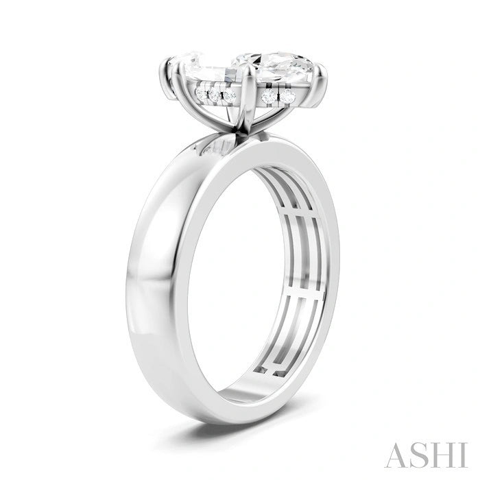 Marquise Shape Semi-Mount Diamond Engagement Ring