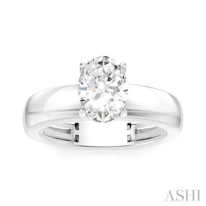 Oval Shape Semi-Mount Diamond Engagement Ring