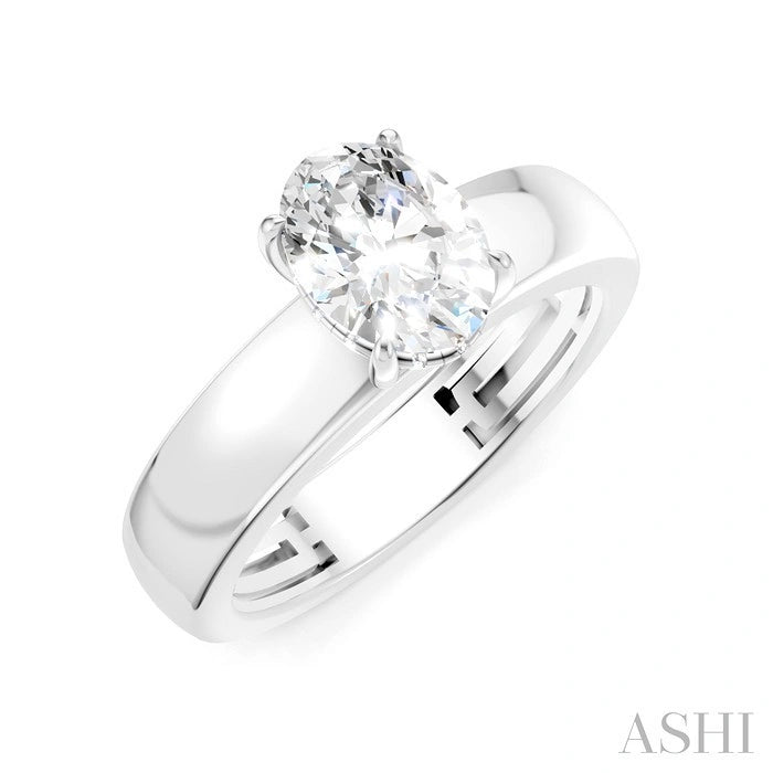 Oval Shape Semi-Mount Diamond Engagement Ring