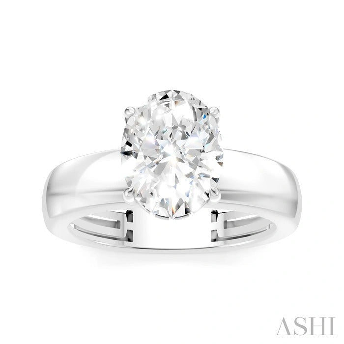 Oval Shape Semi-Mount Diamond Engagement Ring