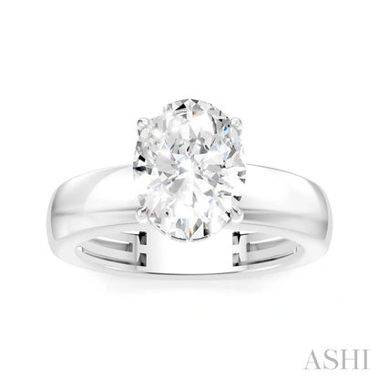 Oval Shape Semi-Mount Diamond Engagement Ring