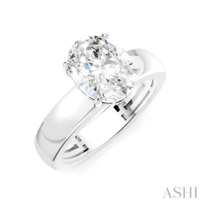 Oval Shape Semi-Mount Diamond Engagement Ring