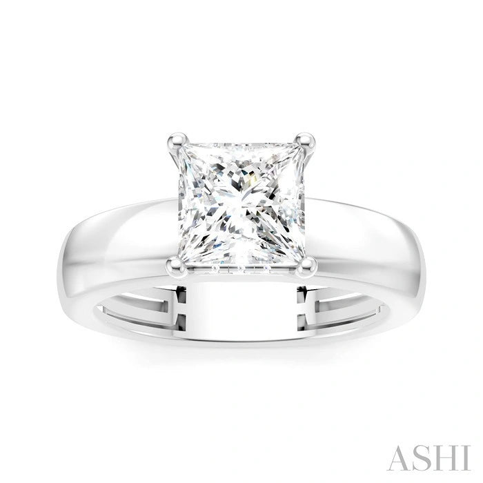 Princess Shape Semi-Mount Diamond Engagement Ring