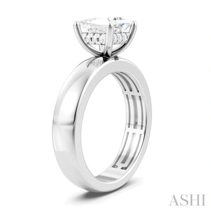 Princess Shape Semi-Mount Diamond Engagement Ring