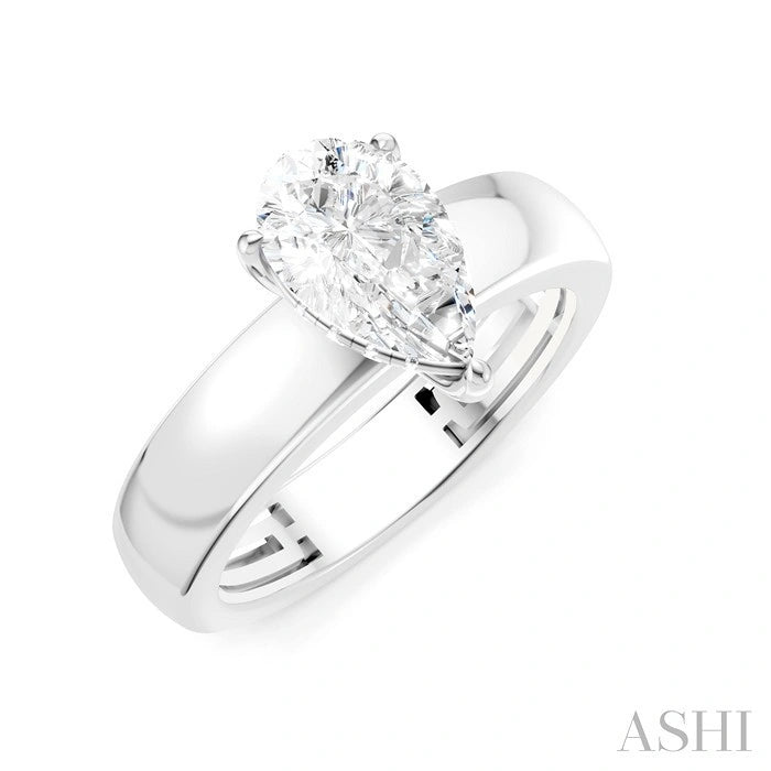 Pear Shape Semi-Mount Diamond Engagement Ring