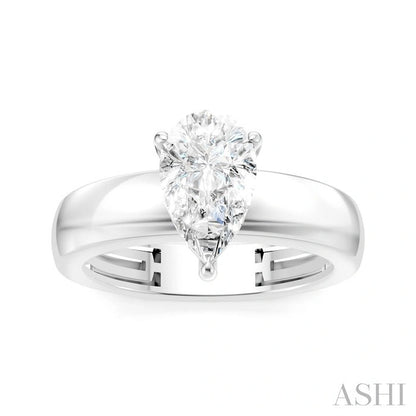 Pear Shape Semi-Mount Diamond Engagement Ring