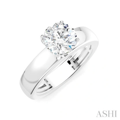 Round Shape Semi-Mount Diamond Engagement Ring