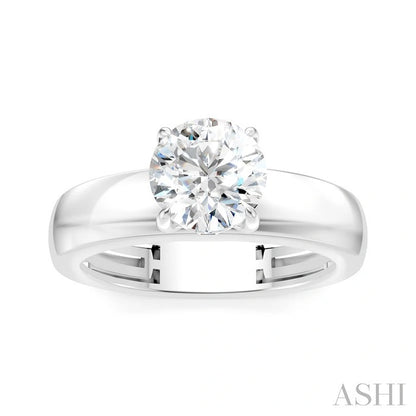 Round Shape Semi-Mount Diamond Engagement Ring
