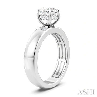 Round Shape Semi-Mount Diamond Engagement Ring