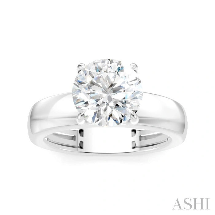 Round Shape Semi-Mount Diamond Engagement Ring