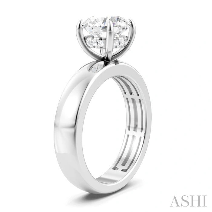 Round Shape Semi-Mount Diamond Engagement Ring