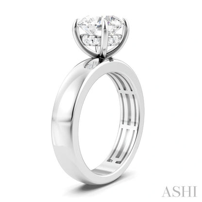 Round Shape Semi-Mount Diamond Engagement Ring