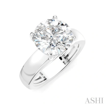Round Shape Semi-Mount Diamond Engagement Ring