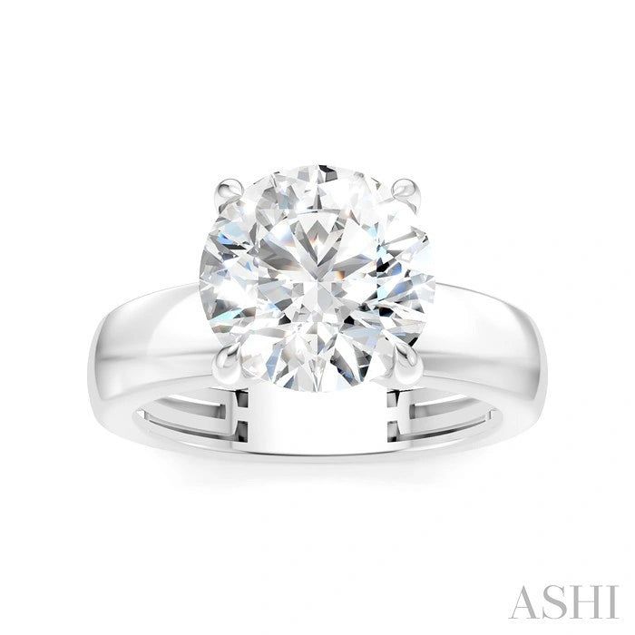 Round Shape Semi-Mount Diamond Engagement Ring