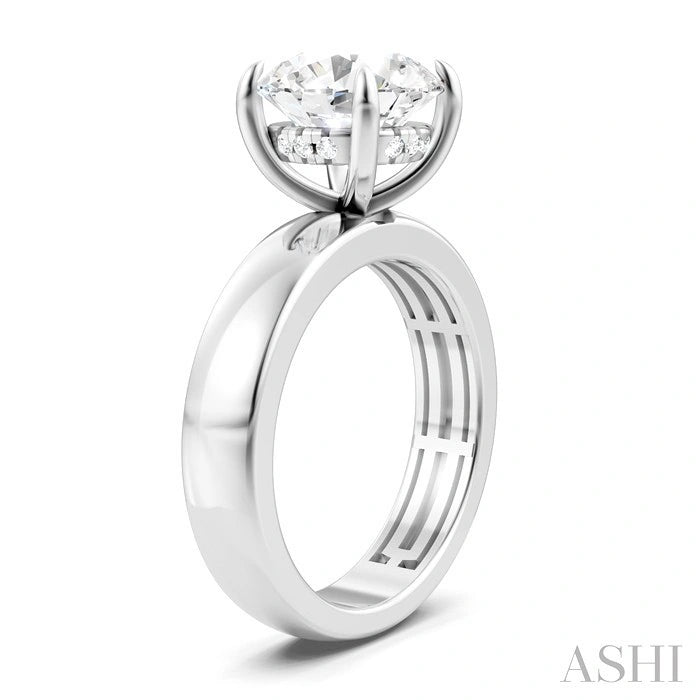 Round Shape Semi-Mount Diamond Engagement Ring