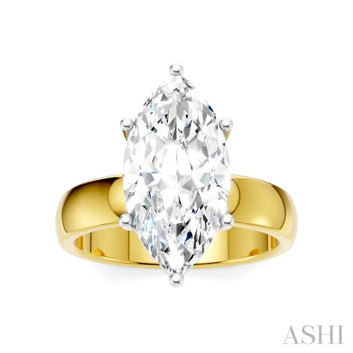 Marquise Shape Semi-Mount Diamond Engagement Ring