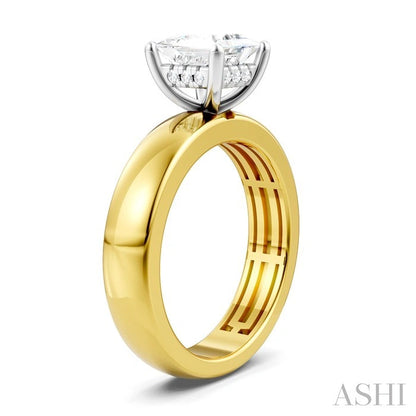 Princess Shape Semi-Mount Diamond Engagement Ring