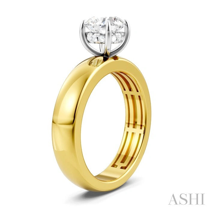 Round Shape Semi-Mount Diamond Engagement Ring