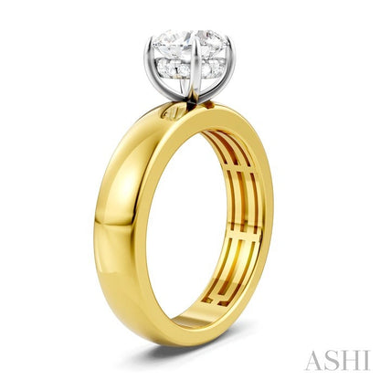 Round Shape Semi-Mount Diamond Engagement Ring