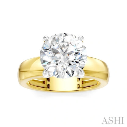 Round Shape Semi-Mount Diamond Engagement Ring