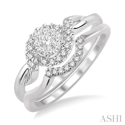 Round Shape Lovebright Halo Diamond Wedding Set